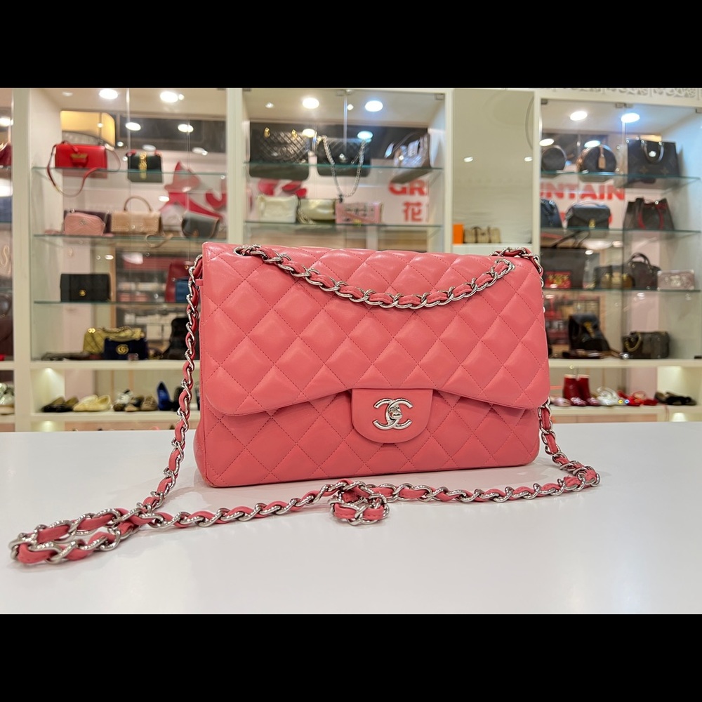 ❤️Chanel Jumbo Double Flap with silver chain